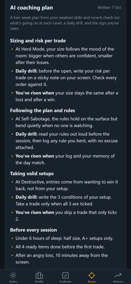AI coaching plan